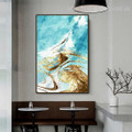 Gold Swirl Abstract Modern Smudge Image Canvas Print for Room Wall Drape