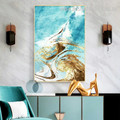 Gold Swirl Abstract Modern Smudge Pic Canvas Print for Room Wall Décor