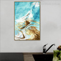 Gold Swirl Abstract Modern Smudge Photo Canvas Print for Room Wall Ornament