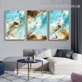 Ocean Gold Abstract Modern Artwork Pic Canvas Print for Room Wall Garnish