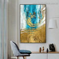 Aqua Splash Abstract Modern Artwork Picture Canvas Print for Room Wall Decoration