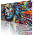 Rainbow Face Abstract Graffiti Artwork Image Canvas Print