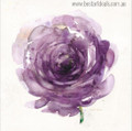 Purple Rosette Abstract Modern Watercolor Botanic Painting Print