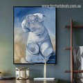 Female Torso Statuette Reproduction Still Life Impressionism Painting Picture Canvas Print for Room Wall Molding