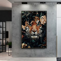 Tiger in Jungle Animal Modern Artwork Photo Canvas Print for Room Wall Decor
