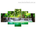 Beautiful Waterfall Nature Landscape Modern Portraiture Pic Canvas Print