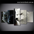 Wolf Couple Animal Modern Effigy Image Canvas Print