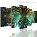 Fantasy magical Forest Botanical Nature Modern Artwork Photo Canvas Print