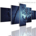 Arctic Wolf Animal Botanical Modern Effigy Portrait Canvas Print