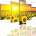 Sunflower Sunset Botanical Nature Modern Artwork Image Canvas Print