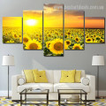 Sunflower Sunset Botanical Nature Modern Artwork Pic Canvas Print for Room Wall Decoration