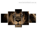 King Lion Animal Nature Modern Smudge Picture Canvas Print