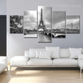 Monochromatic Eiffel Tower Cityscape Modern Painting Pic Canvas Print for Room Wall Arrangement