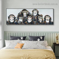 Funny Faces Monkeys Animal Abstract Modern Artwork Photo Canvas Print for Room Wall Ornament