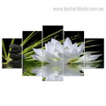 White Lotus Botanical Nature Modern Portraiture Photo Canvas Print