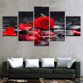 Red Blossom Botanical Nature Landscape Modern Portraiture Pic Canvas Print for Room Wall Adornment