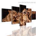 Lion Pride Animal Modern Artwork Picture Canvas Print