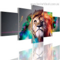 Colourful Lion Abstract Animal Modern Portraiture Photo Canvas Print