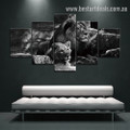 Lion and Lioness Animal Modern Effigy Image Canvas Print for Room Wall Adornment