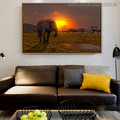 Sundown Africa Modern Landscape Photo Canvas Print for Lounge Room Decor