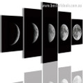 Phases of Moon Nature Landscape Modern Framed Artwork Portrait Canvas Print