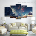 Mountains and Space Nature Landscape Modern Framed Effigy Picture Canvas Print For Room Wall Adornment