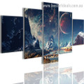 Mountains and Space Nature Landscape Modern Framed Effigy Picture Canvas Print