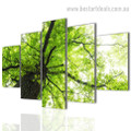 Green Foliage Tree Botanical Nature Landscape Modern Framed Painting Image Canvas Print