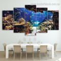 Underwater Coral Reef Animal Nature Landscape Modern Framed Artwork Pic Canvas Print for Room Wall Ornamentation