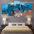 Delphinidae Animal Seascape Modern Framed Painting Photo Canvas Print for Room Wall Ornament