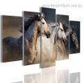 Running Horses Animal Modern Framed Artwork Image Canvas Print