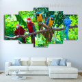 Macaws Animal Nature Modern Framed Smudge Pic Canvas Print for Room Wall Decoration