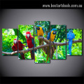 Macaws Animal Nature Modern Framed Smudge Portrait Canvas Print
