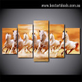 Horse Racing Animal Landscape Modern Framed Portraiture Image Canvas Print