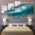 Oceanic Wave Nature Landscape Modern Framed Artwork Portrait Canvas Print for Room Wall Decor