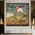 Pug Animal Floral Modern Painting Print for Room Wall Outfit