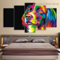 Colorful Dog Animal Modern Artwork Picture Canvas Print for Room Wall Decoration