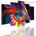 Colorful Hen Bird Modern Artwork Photo Canvas Print for Room Wall Adornment