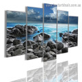 Seaside Seascape Nature Landscape Modern Artwork Portrait Canvas Print for Room Wall Ornament