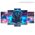 Leo Nebula Lion Animal Abstract Modern Artwork Portrait Canvas Print for Room Wall Decor