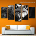 Red Eye Wolf Animal Modern Artwork Photo Canvas Print for Room Wall Ornament