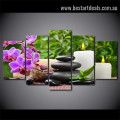 Zen Basalt Stones Botanical Nature Landscape Modern Framed Smudge Image Canvas Print