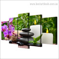 Zen Basalt Stones Botanical Nature Landscape Modern Framed Smudge Photo Canvas Print