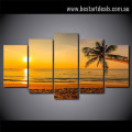 Warm Tropical Beach Nature Landscape Modern Framed Effigy Pic Canvas Print