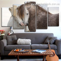 Stallions Animal Modern Painting Picture Canvas Print for Room Wall Flourish