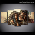 Women Tribe Warrior Figure Animal Modern Artwork Picture Canvas Print for Room Wall Decoration