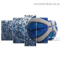 Blue Sport Basketball Abstract Modern Artwork Photo Canvas Print for Room Wall Ornament