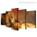 Mighty Lion Animal Landscape Modern Framed Effigy Photo Canvas Print