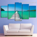 Dock Landscape Modern Framed Artwork Image Canvas Print for Room Wall Garnish