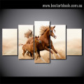 Horse and Foal Animal Modern Framed Effigy Portrait Canvas Print